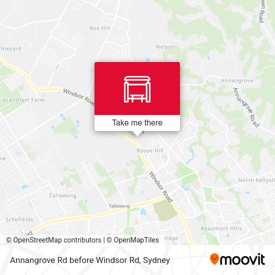Annangrove Rd before Windsor Rd map