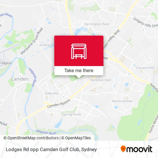 Lodges Rd opp Camden Golf Club map