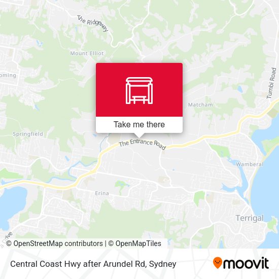 Central Coast Hwy after Arundel Rd map
