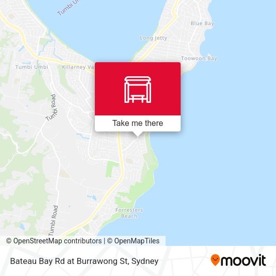 Bateau Bay Rd at Burrawong St map