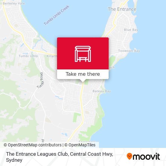Mapa The Entrance Leagues Club, Central Coast Hwy