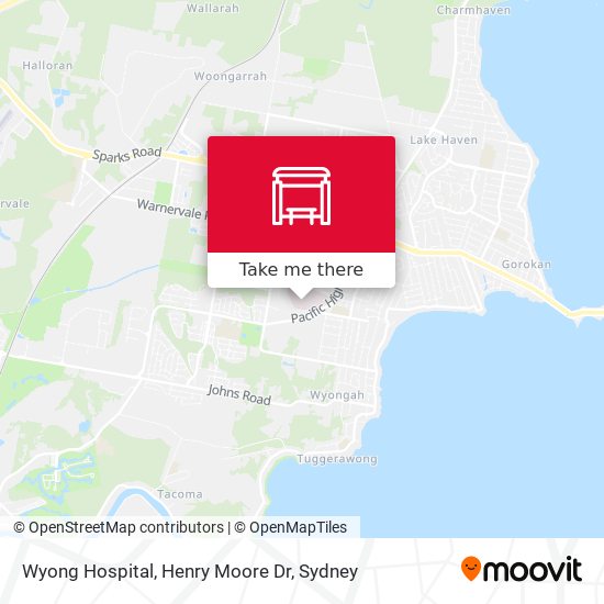 Wyong Hospital, Henry Moore Dr map