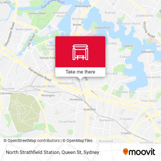 North Strathfield Station, Queen St map