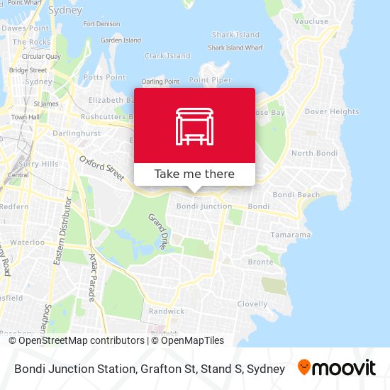 Mapa Bondi Junction Station, Grafton St, Stand S