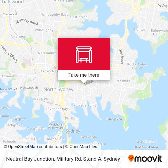 Neutral Bay Junction, Military Rd, Stand A map