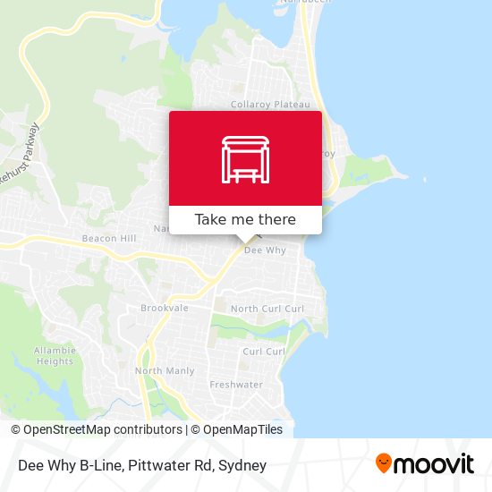 Mapa Dee Why B-Line, Pittwater Rd