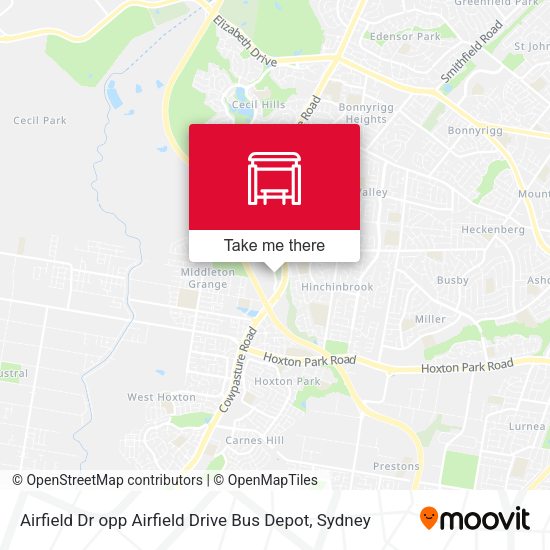Airfield Dr opp Airfield Drive Bus Depot map