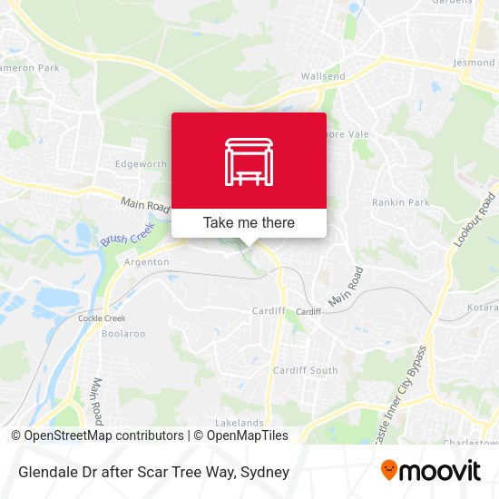 Glendale Dr after Scar Tree Way map