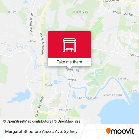 Margaret St before Anzac Ave map