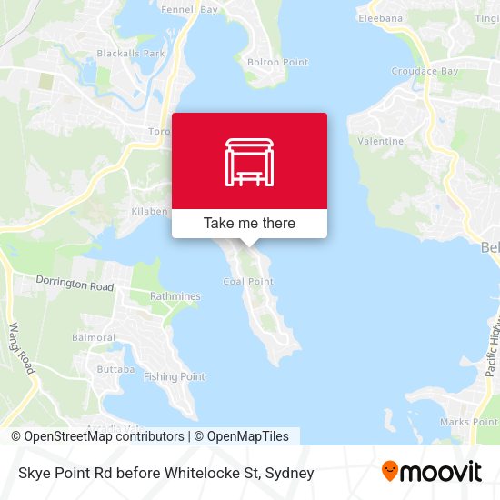 Skye Point Rd before Whitelocke St map