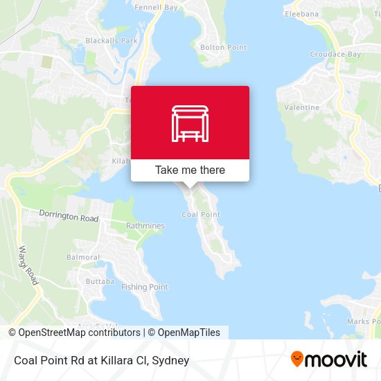 Coal Point Rd at Killara Cl map