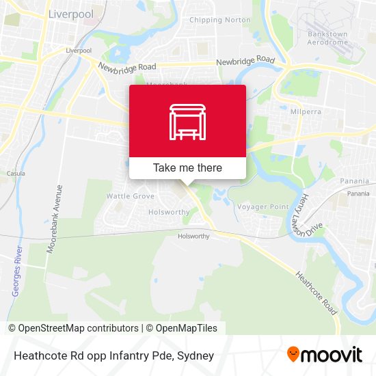 Heathcote Rd opp Infantry Pde map