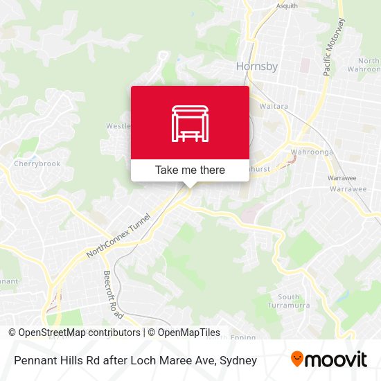 Pennant Hills Rd after Loch Maree Ave map