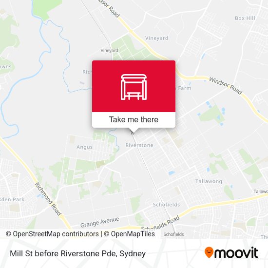 Mill St before Riverstone Pde map