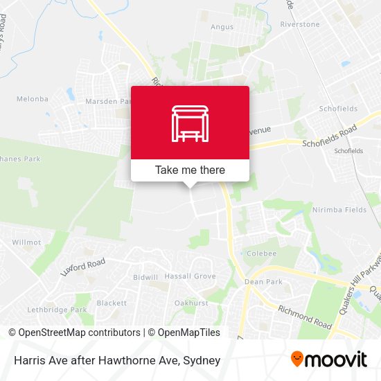 Harris Ave after Hawthorne Ave map
