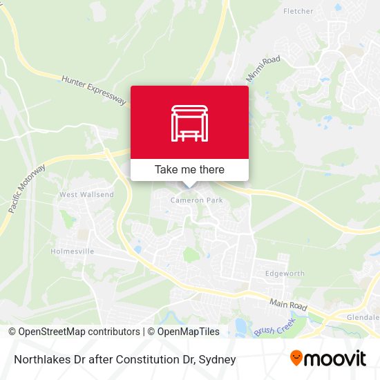 Northlakes Dr after Constitution Dr map