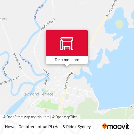 Howell Cct after Loftus Pl (Hail & Ride) map