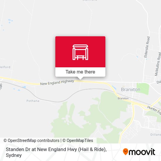 Standen Dr at New England Hwy (Hail & Ride) map