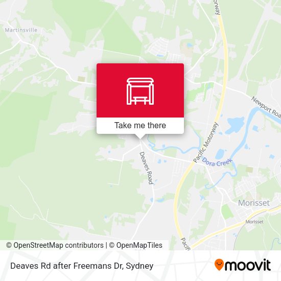 Deaves Rd after Freemans Dr map