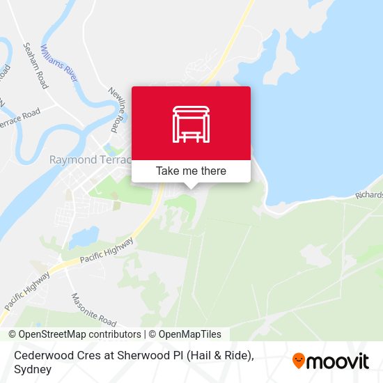 Cederwood Cres at Sherwood Pl (Hail & Ride) map
