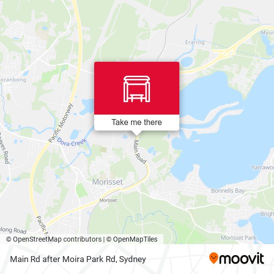 Main Rd after Moira Park Rd map