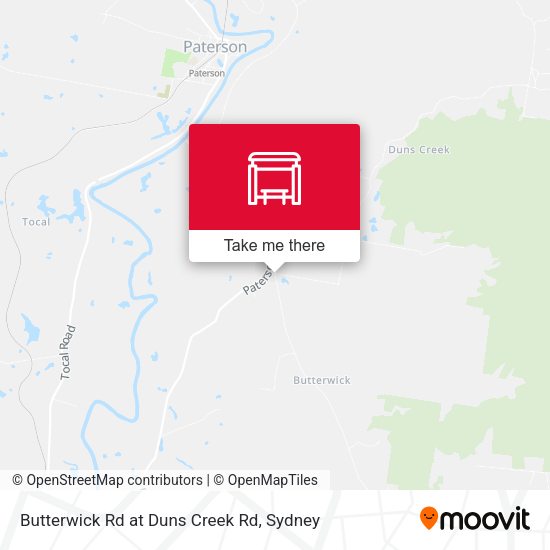 Butterwick Rd at Duns Creek Rd map