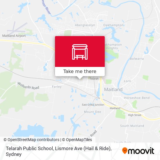 Telarah Public School, Lismore Ave (Hail & Ride) map