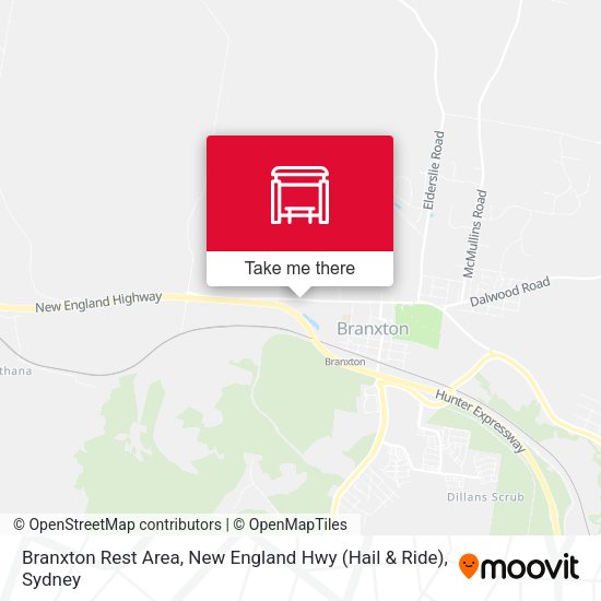 Branxton Rest Area, New England Hwy (Hail & Ride) map