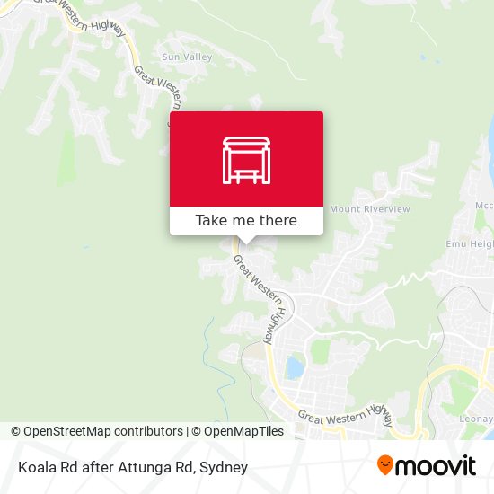Koala Rd after Attunga Rd map