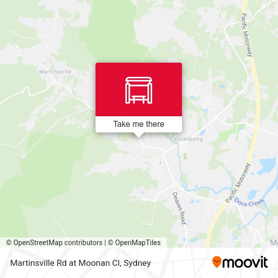 Martinsville Rd at Moonan Cl map