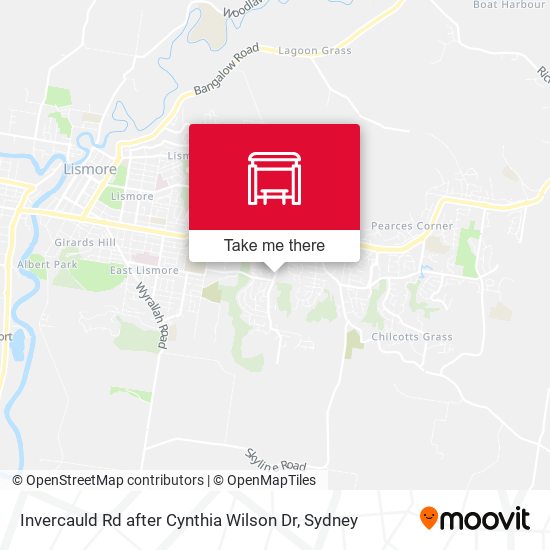 Invercauld Rd after Cynthia Wilson Dr map