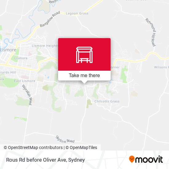 Rous Rd before Oliver Ave map