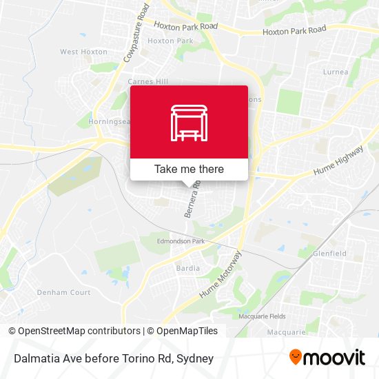 Dalmatia Ave before Torino Rd map