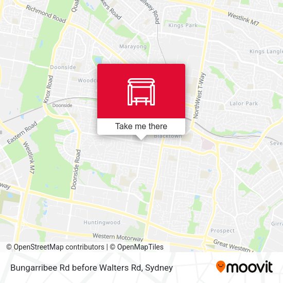 Bungarribee Rd before Walters Rd map