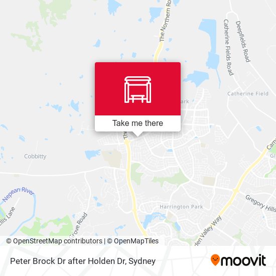 Peter Brock Dr after Holden Dr map