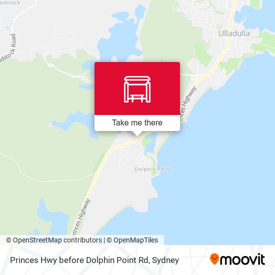 Princes Hwy before Dolphin Point Rd map