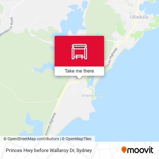 Princes Hwy before Wallaroy Dr map