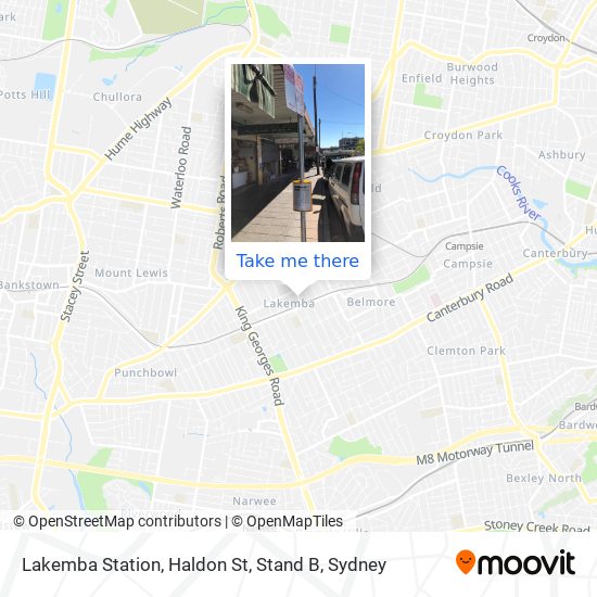 Mapa Lakemba Station, Haldon St, Stand B
