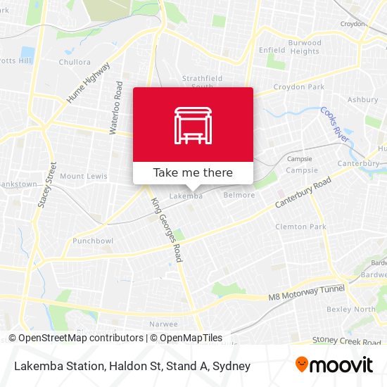 Lakemba Station, Haldon St, Stand A map
