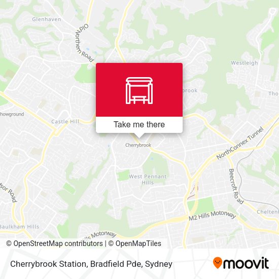 Cherrybrook Station, Bradfield Pde map