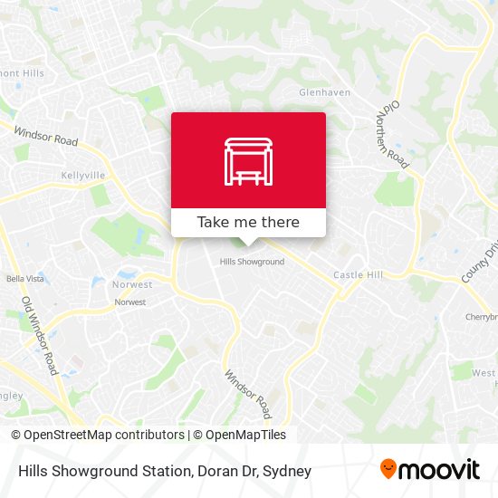 Hills Showground Station, Doran Dr map