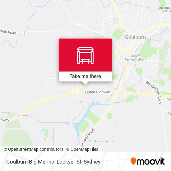 Goulburn Big Merino, Lockyer St map