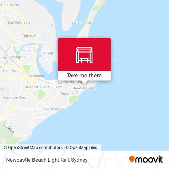 Newcastle Beach Light Rail map