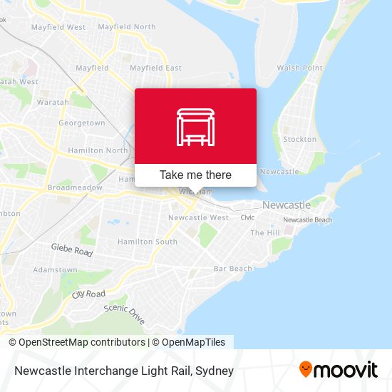 Newcastle Interchange Light Rail map