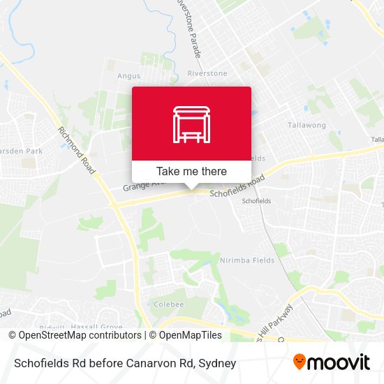 Schofields Rd before Canarvon Rd map