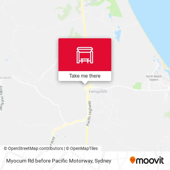 Myocum Rd before Pacific Motorway map