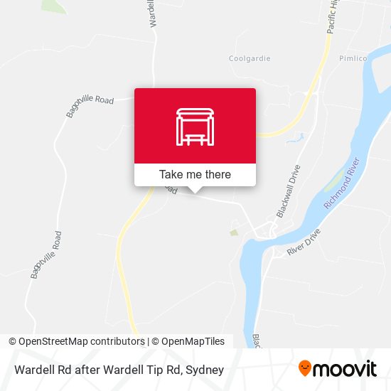 Wardell Rd after Wardell Tip Rd map