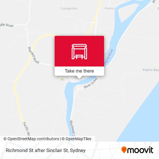 Richmond St after Sinclair St map