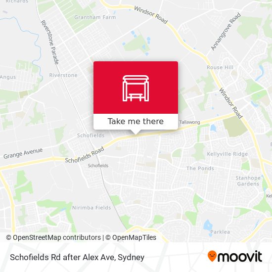 Schofields Rd after Alex Ave map