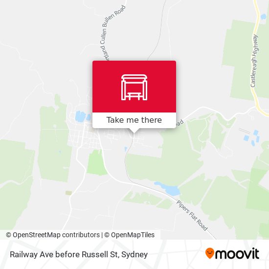 Railway Ave before Russell St map